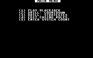 Ken Uston's Professional Blackjack screenshot 3 for Commodore 64